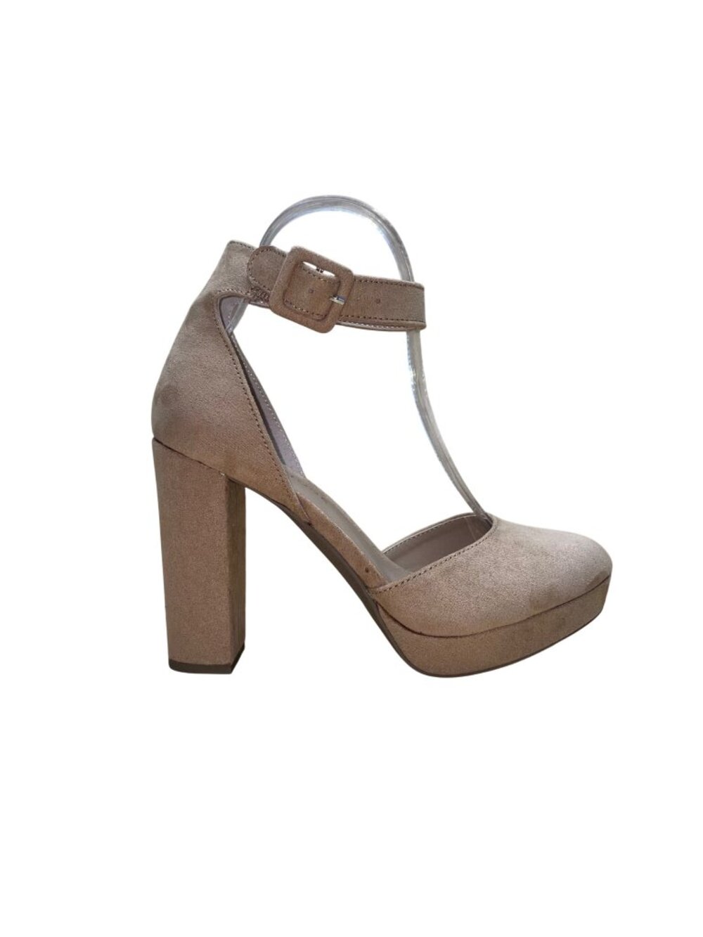 Sun + Stone Women’s Beige Strap Block Heel Estrella Platform Pumps Size 6M